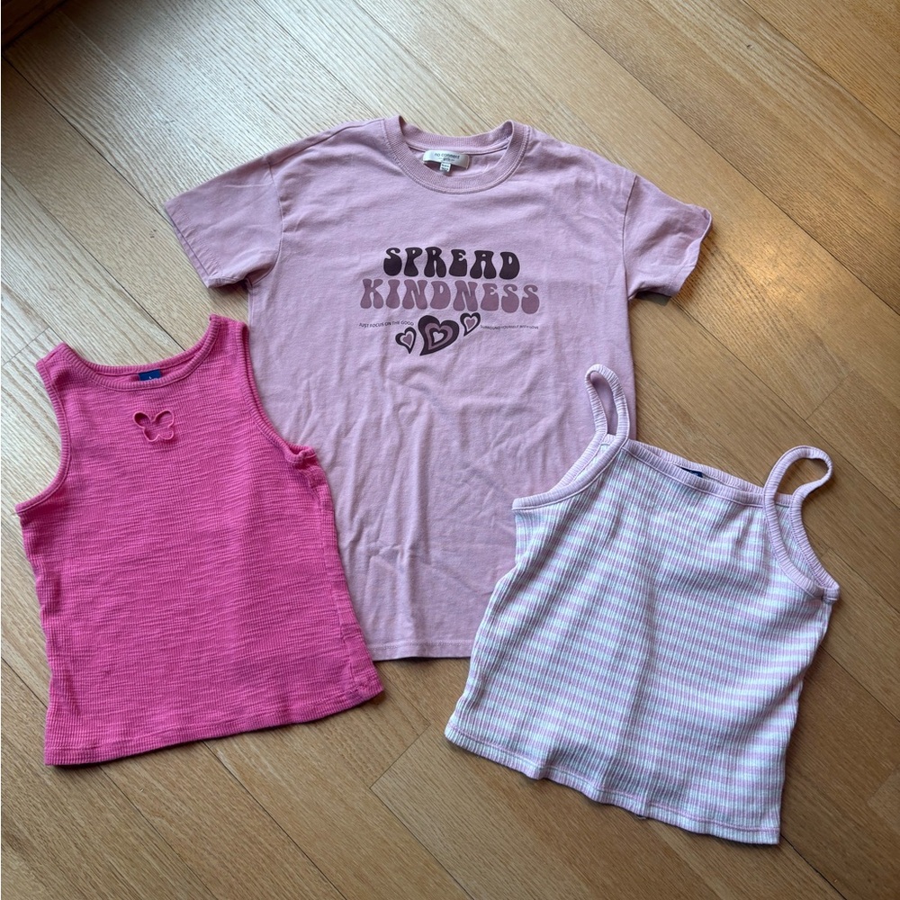 Pink Kids' T-Shirt and Tank Tops Set